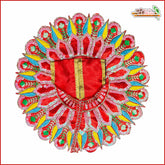 Blended Thread Sitara Work Red Laddu Gopal Poshak